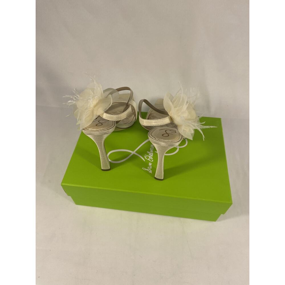 Sam Edelman Shoes Women's Size 8 Leana Pearl Silk Flower Heels Bridal Dressy - Picture 4 of 7